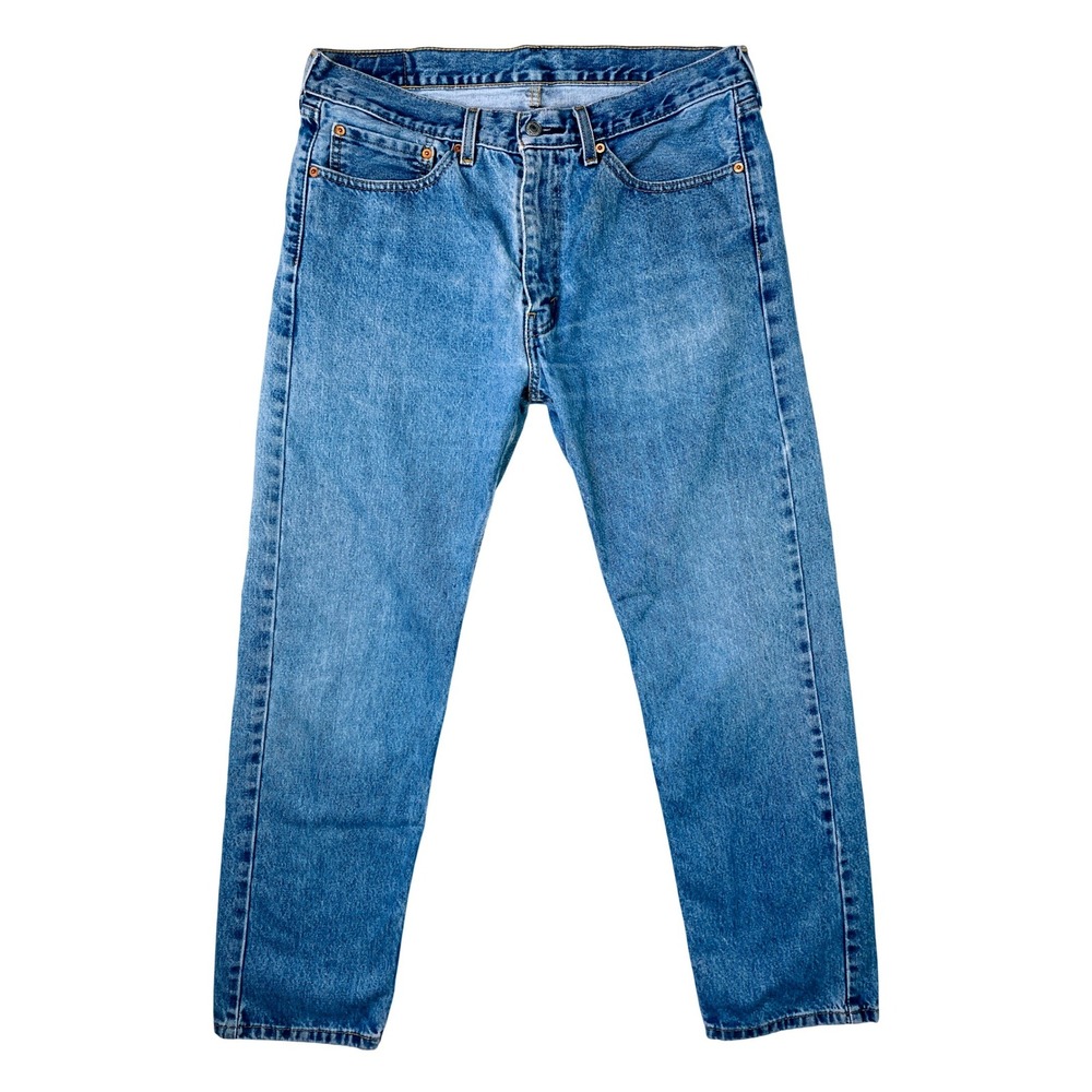 Levis 505 Regular Fit Straight Leg Mens Jeans Blue Medium Wash 32x30 Denim